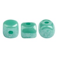 Minos par Puca® kralen Opaque green turquoise luster 63130/14400